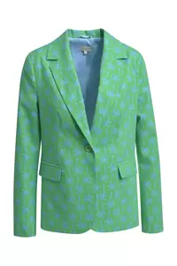 Blazer w flap pockets + one button closure