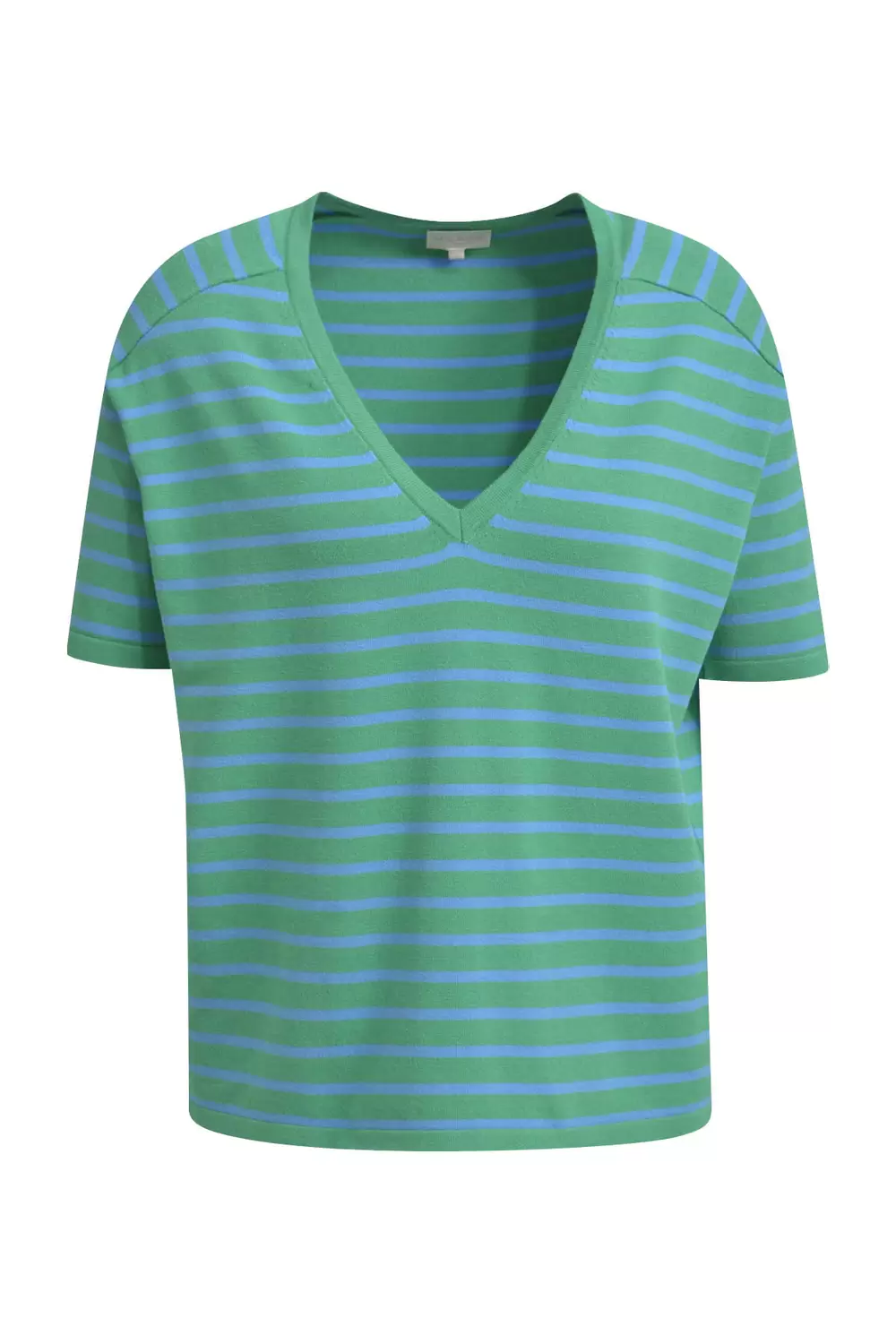 knitted v-neck shirt, 1/2 raglan sleeve