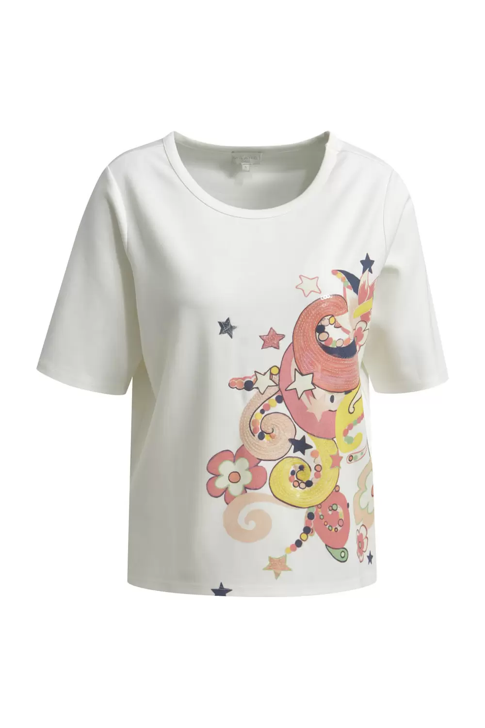 SWEATSHIRT W ROUNDNECK, 1/2 SLEEVES female