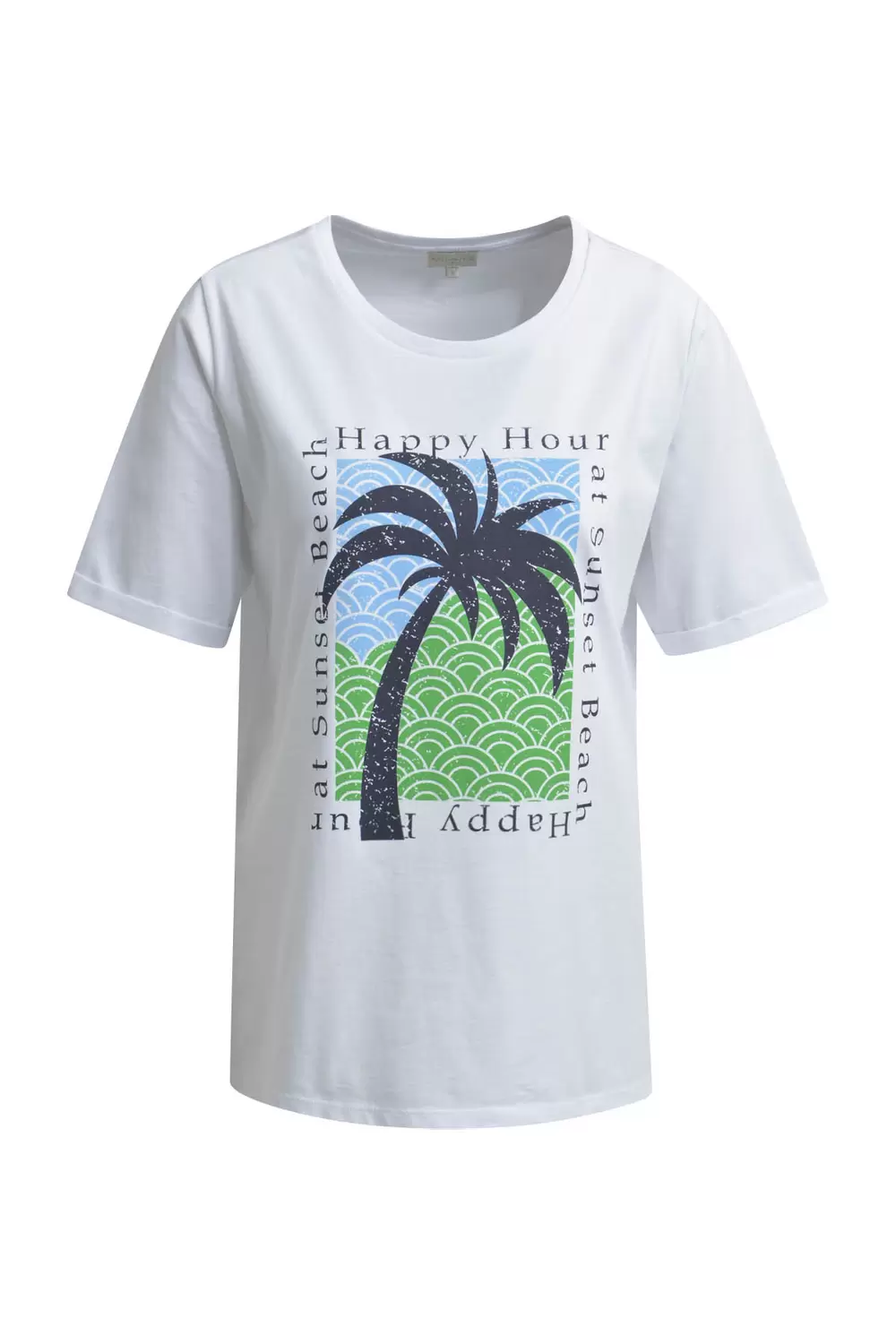 T-Shirt w roundneck + turn up at sleeve