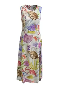 sleeveless mididress w dividinf seams