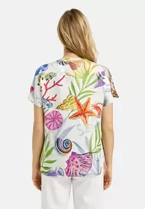Blousetop with panel and v-neck