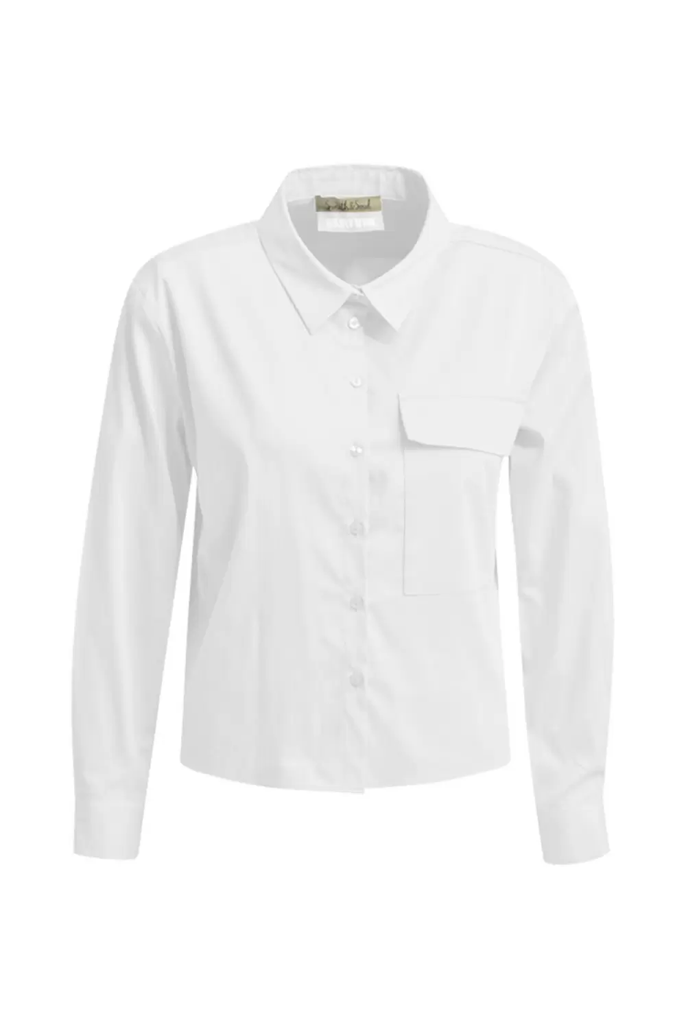 Solid Shirt Collar Blouse