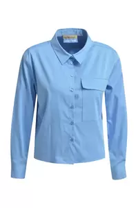 Solid Shirt Collar Blouse