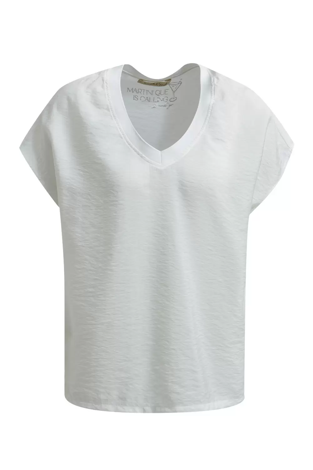 CRINKLED V-NECK TSHIRT BLOUSE female