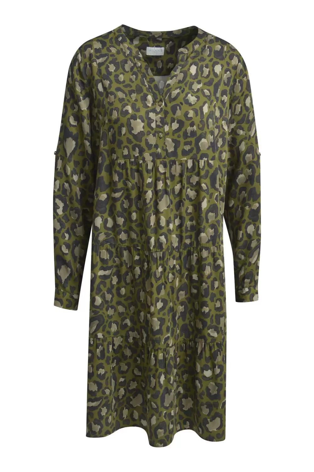 VOLANT DRESS W/ V-NECK & PLASTRON 1 female