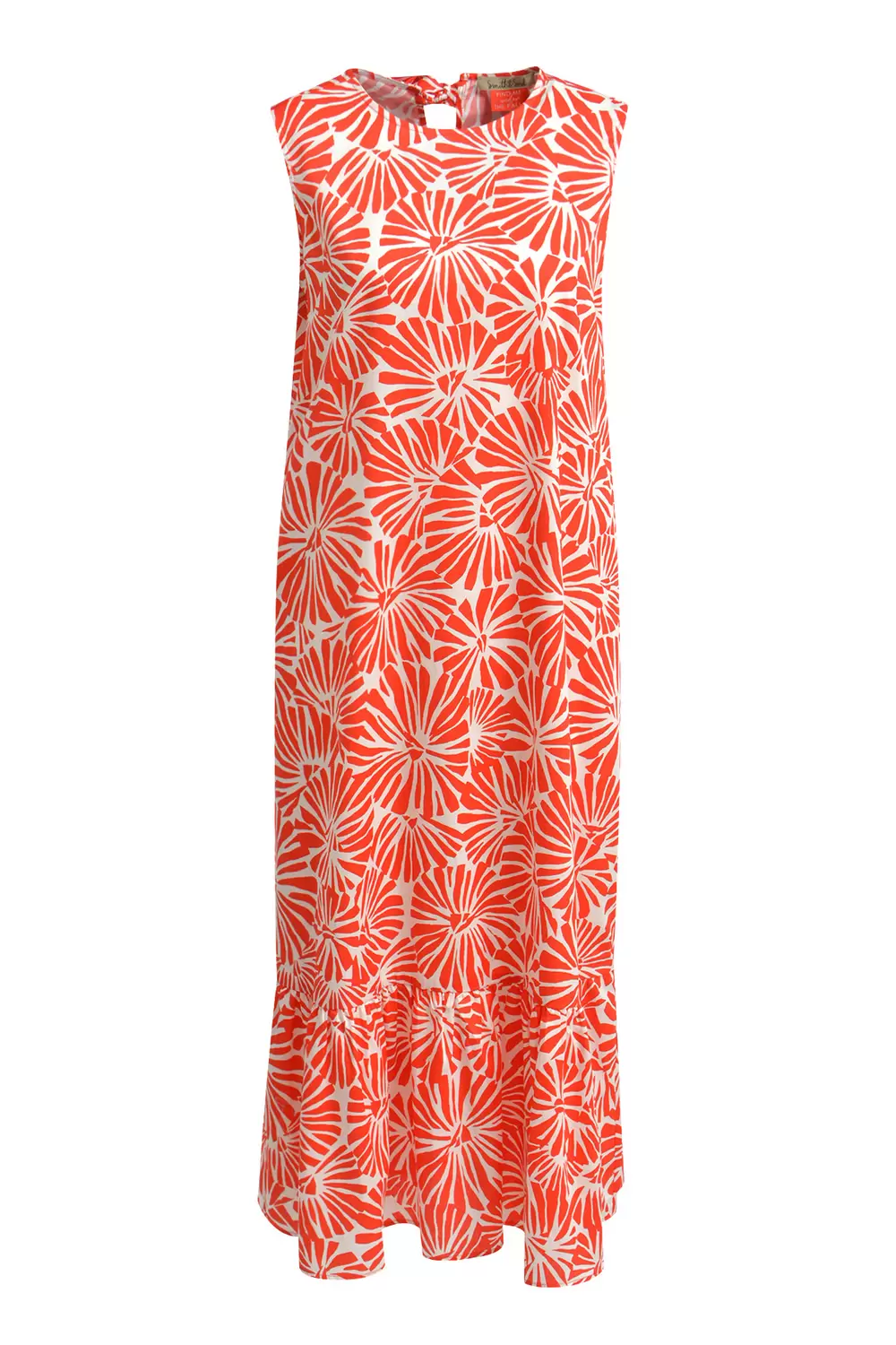Sleeveless Dress Volant Hem female