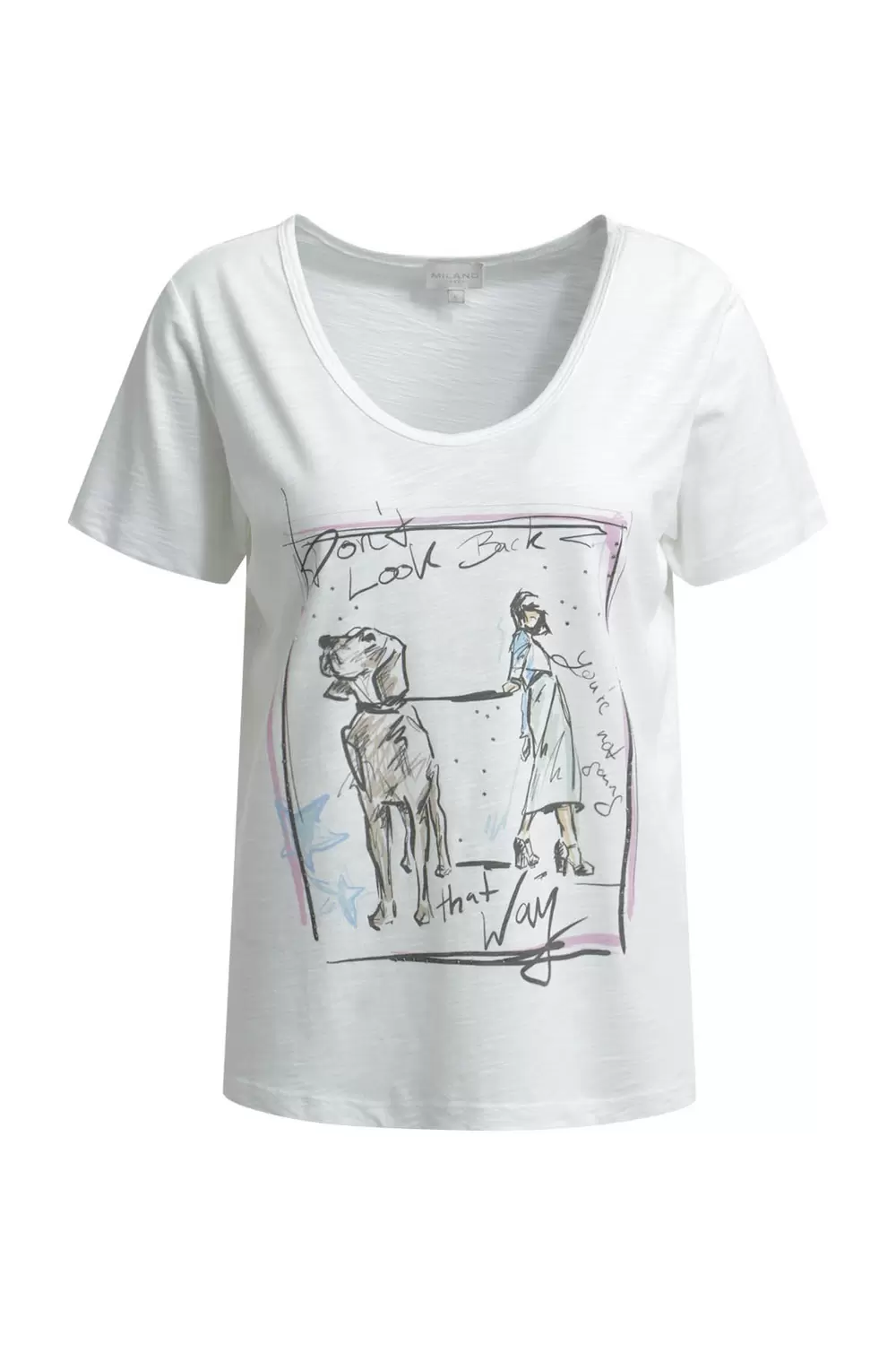 V-NECK T-SHIRT W/ AW 1/4 SLEEVE female