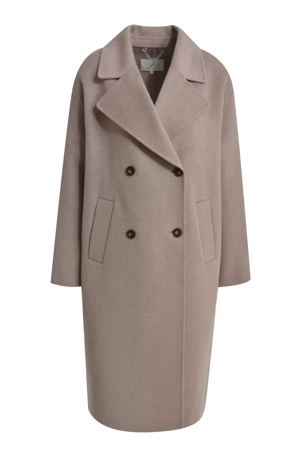 double breasted wool coat lapel collar welt pockets 1/1 sleeve