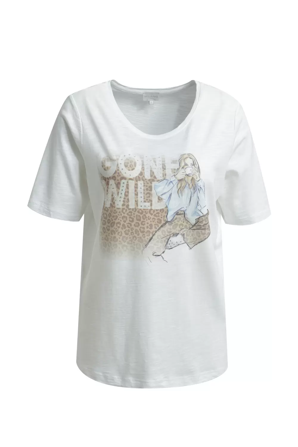 ROUNDNECK T-SHIRT W/ AW 1/4 SEEVE femae