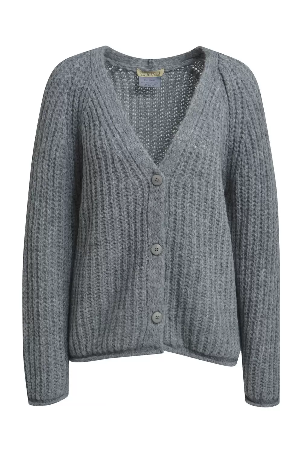 HAIRY RAGLAN V-NECK CARDIGAN female