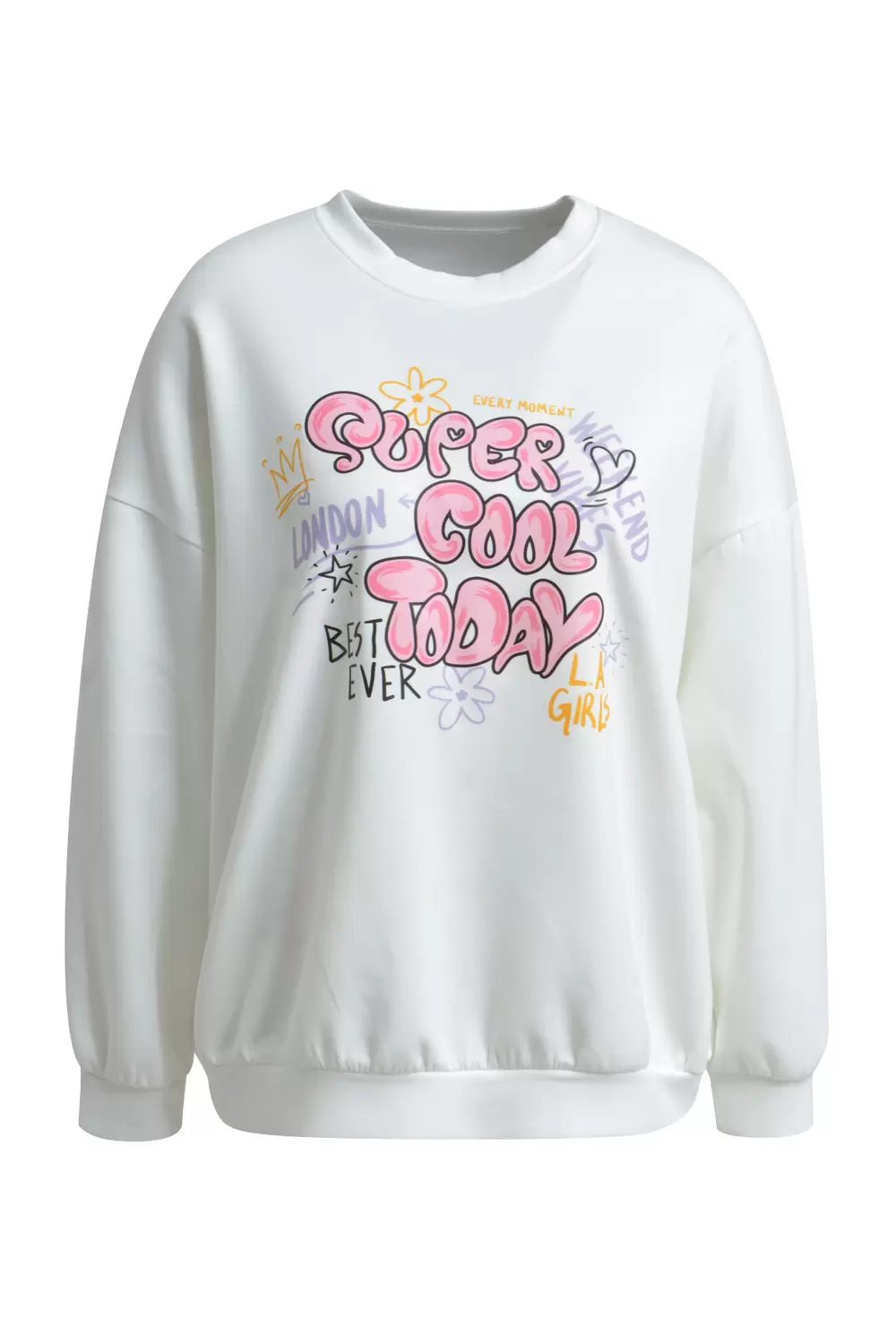 SWEATSHIRT COLOURFUL ARTWORK PRINT female
