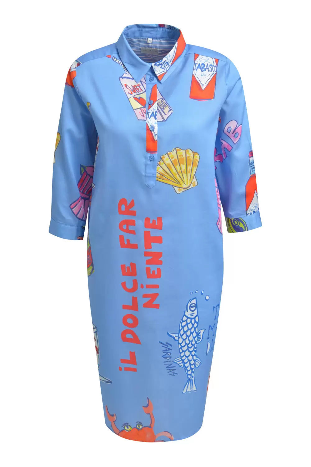 SHIRTDRESS 3/4 SLEEVE