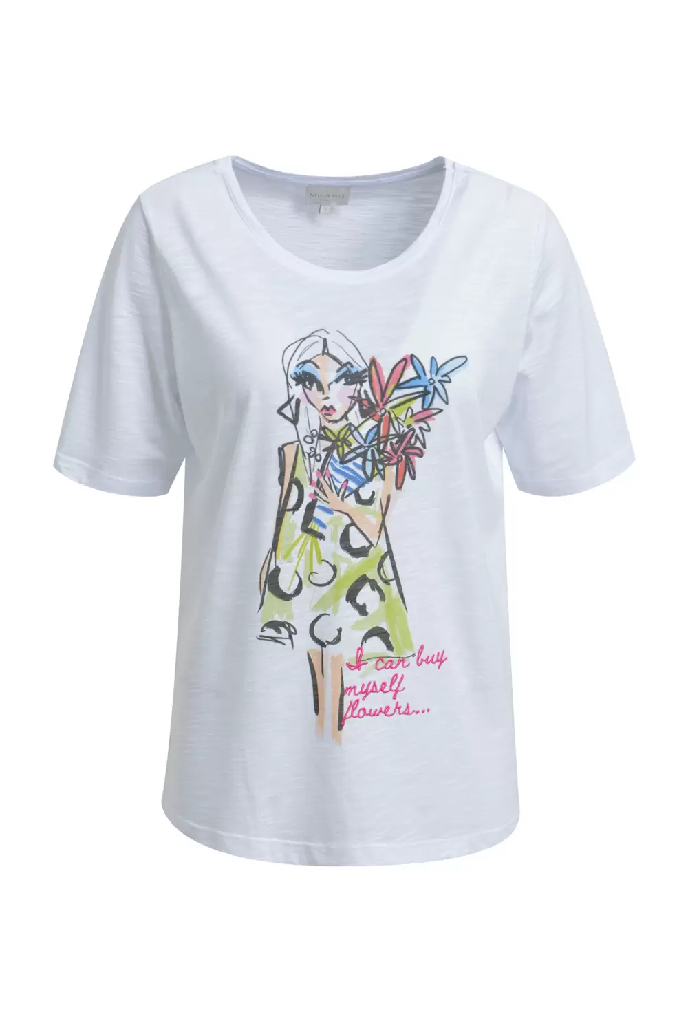 ROUNDNECK T-SHIRT W/ AW 1/4 SEEVE femae