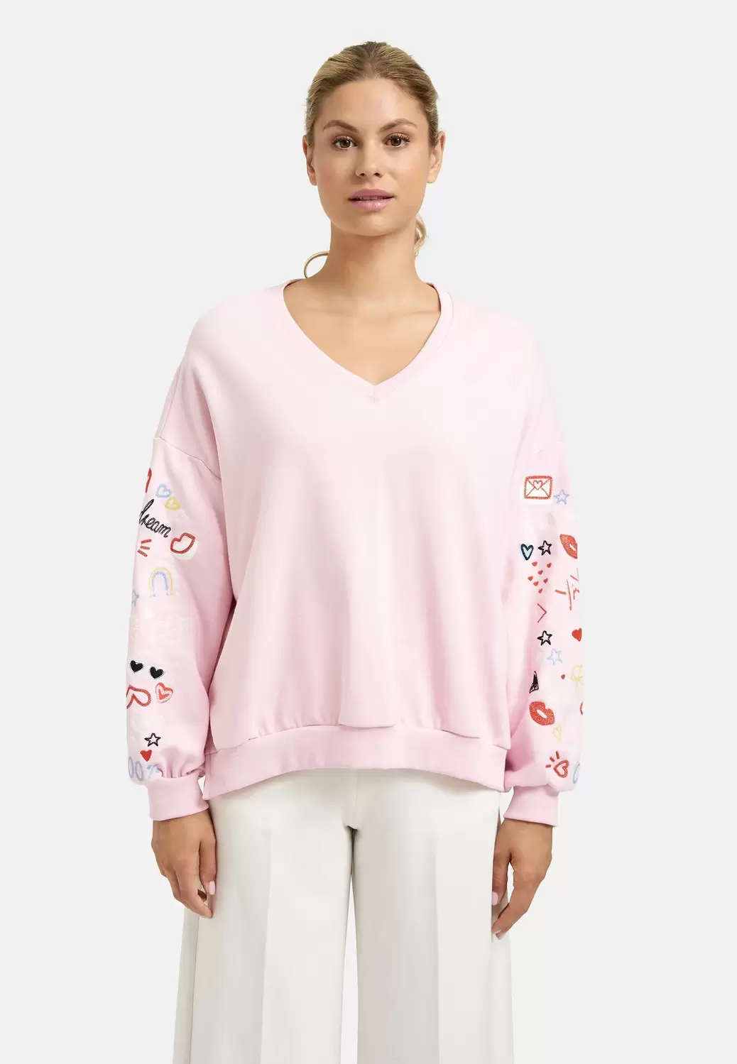OVERSIZE SWEATSHIRT SLEEVE EMBROIDE