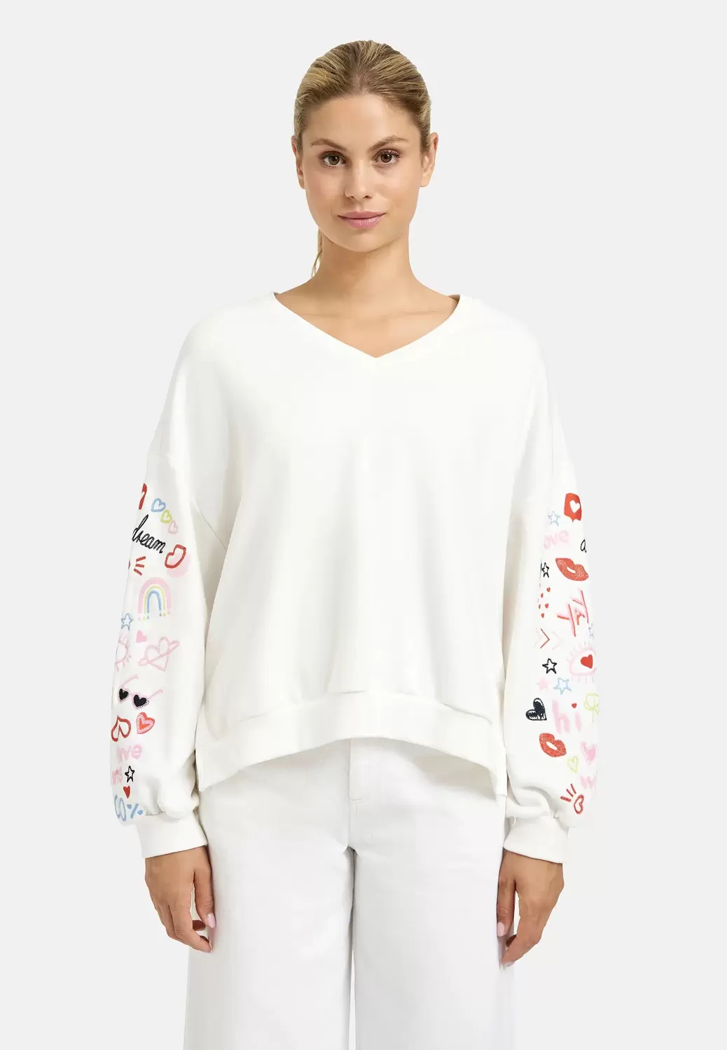 OVERSIZE SWEATSHIRT SLEEVE EMBROIDE