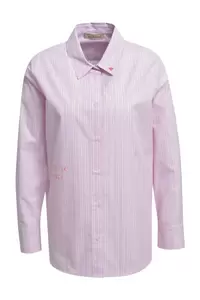 Striped Blouse Love Letter Print