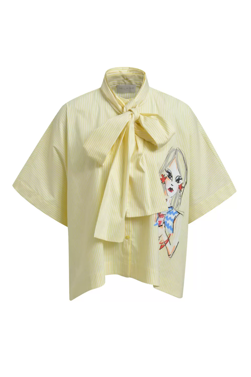 OVERSIZED BLOUSE W/ BOW TIE, 1/2 SL female