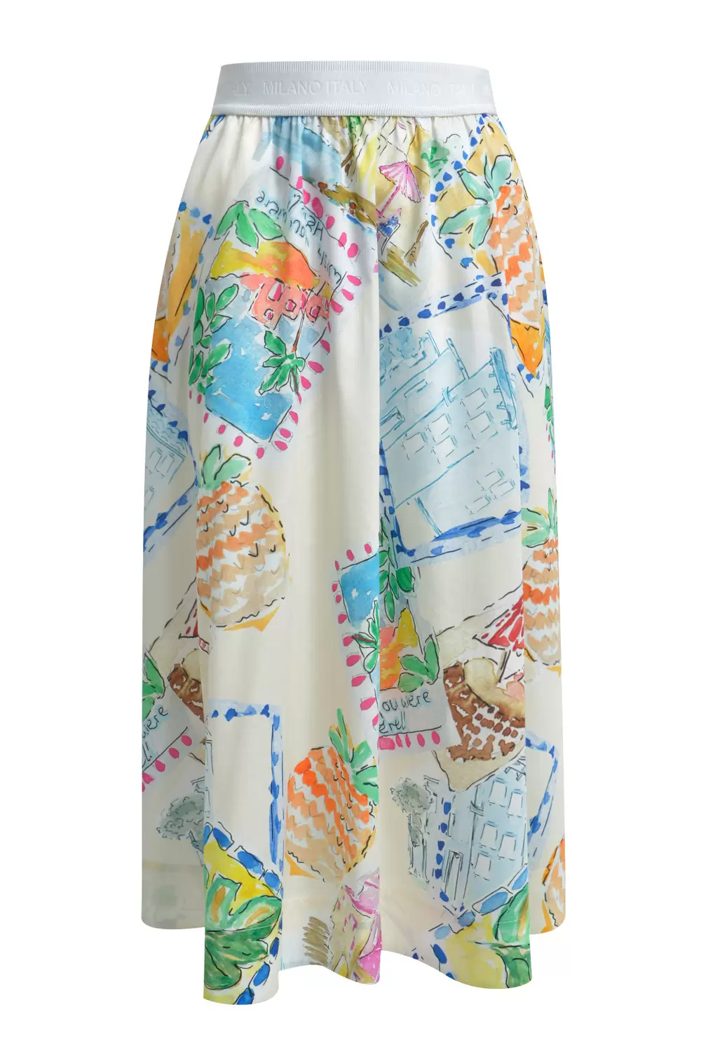 midi skirt elastic rib