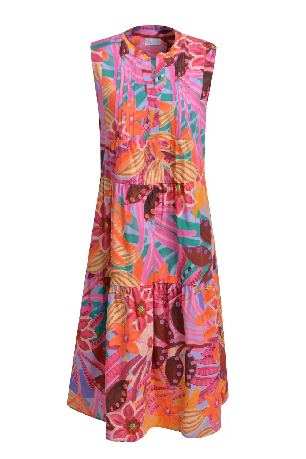 SLEEVELESS ROUNDNECK DRESS WITH VOL