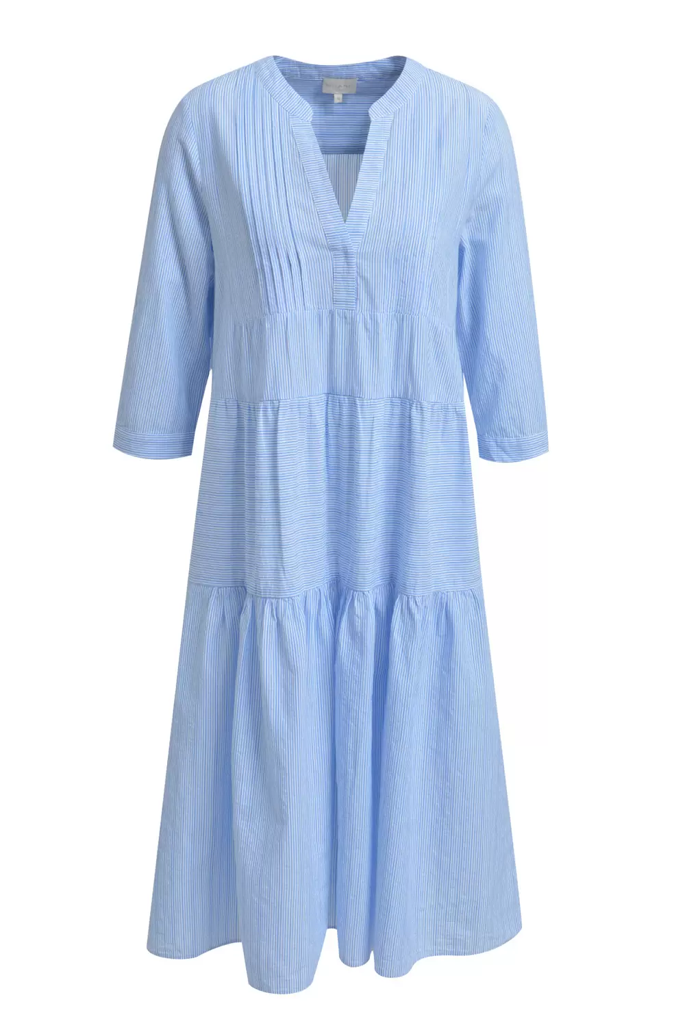 MIDDIDRESS W VOLANTS 3/4 SLEEVE female