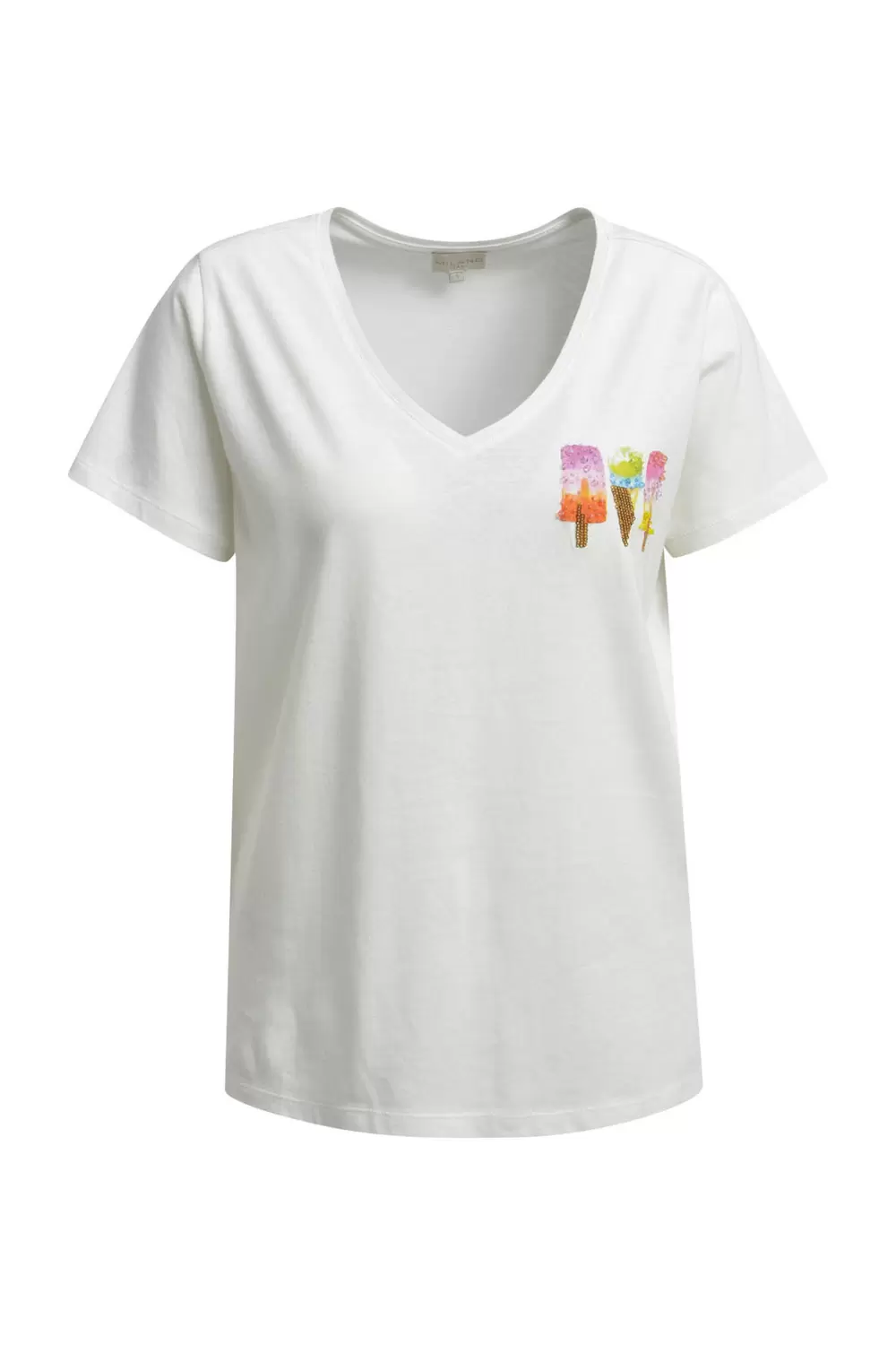 V-NECK T-SHIRT 1/2 SEEVE W A/W femae