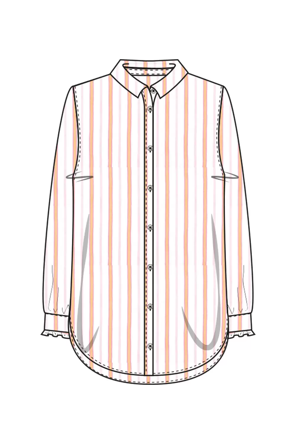 NEON STRIPE SHIRT COLLAR BLOUSE female