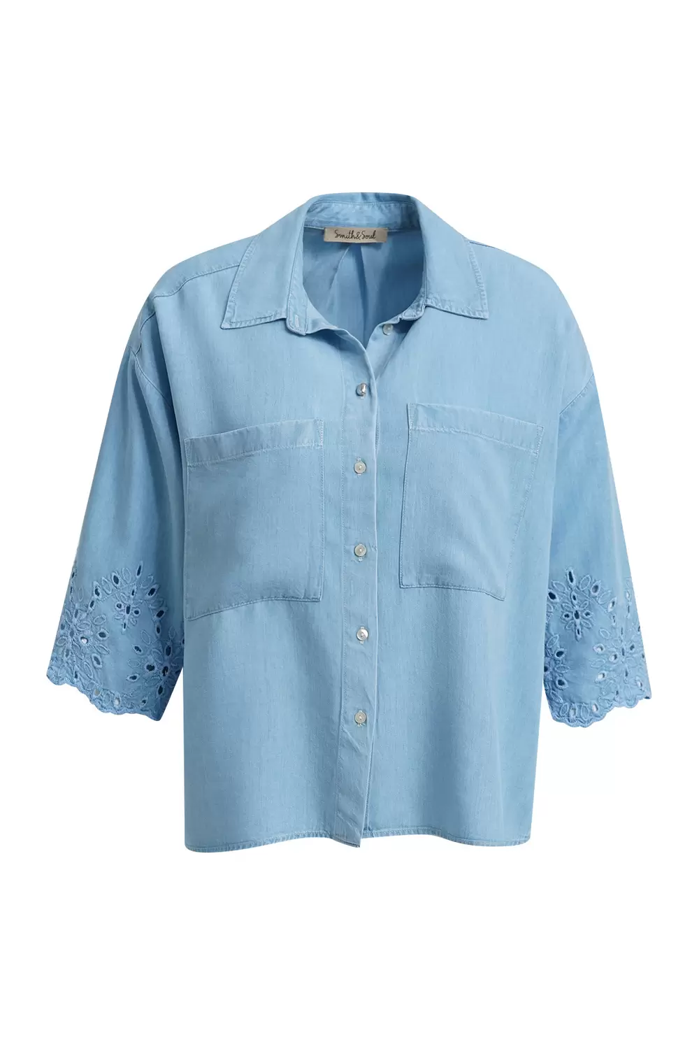 LYOCELL DENIM BLOUSE EMBROIDERY female