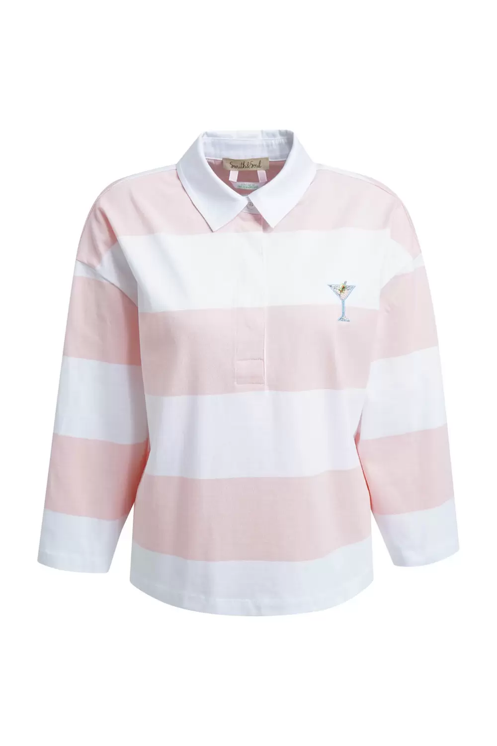 BOXY CROPPED POLO T-SHIRT BLOCKSTRI