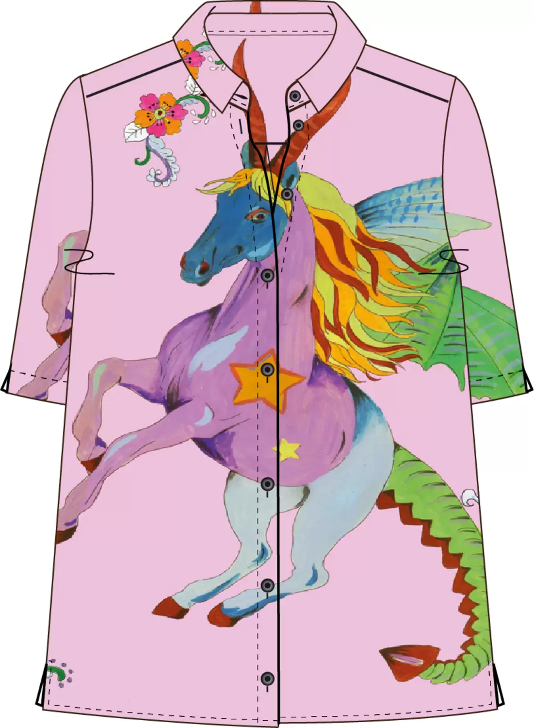 SHRT BLOUSE WITH 1/2 SLEEVES