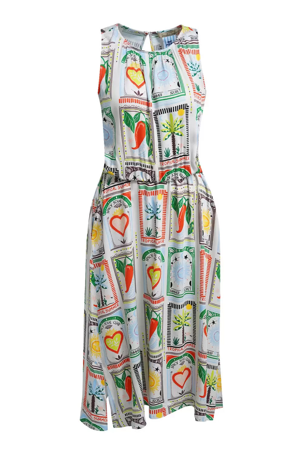 SLEEVLESS DRESS ELASTIC WAIST female