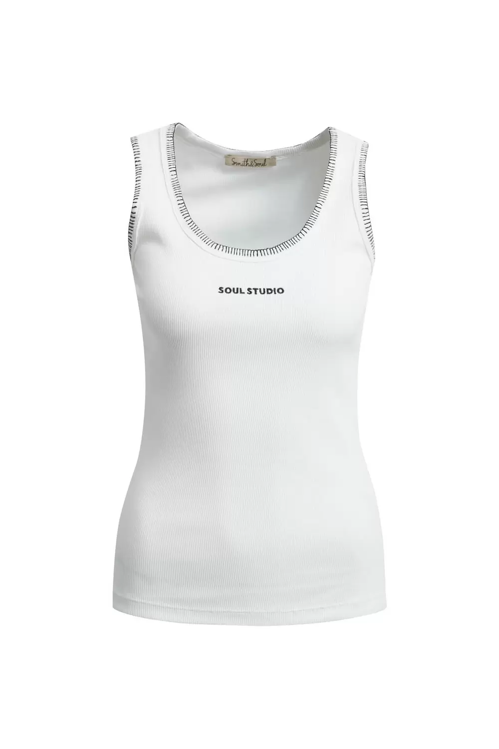 FITTED RIB TANKTOP CONTRAST STITCH female