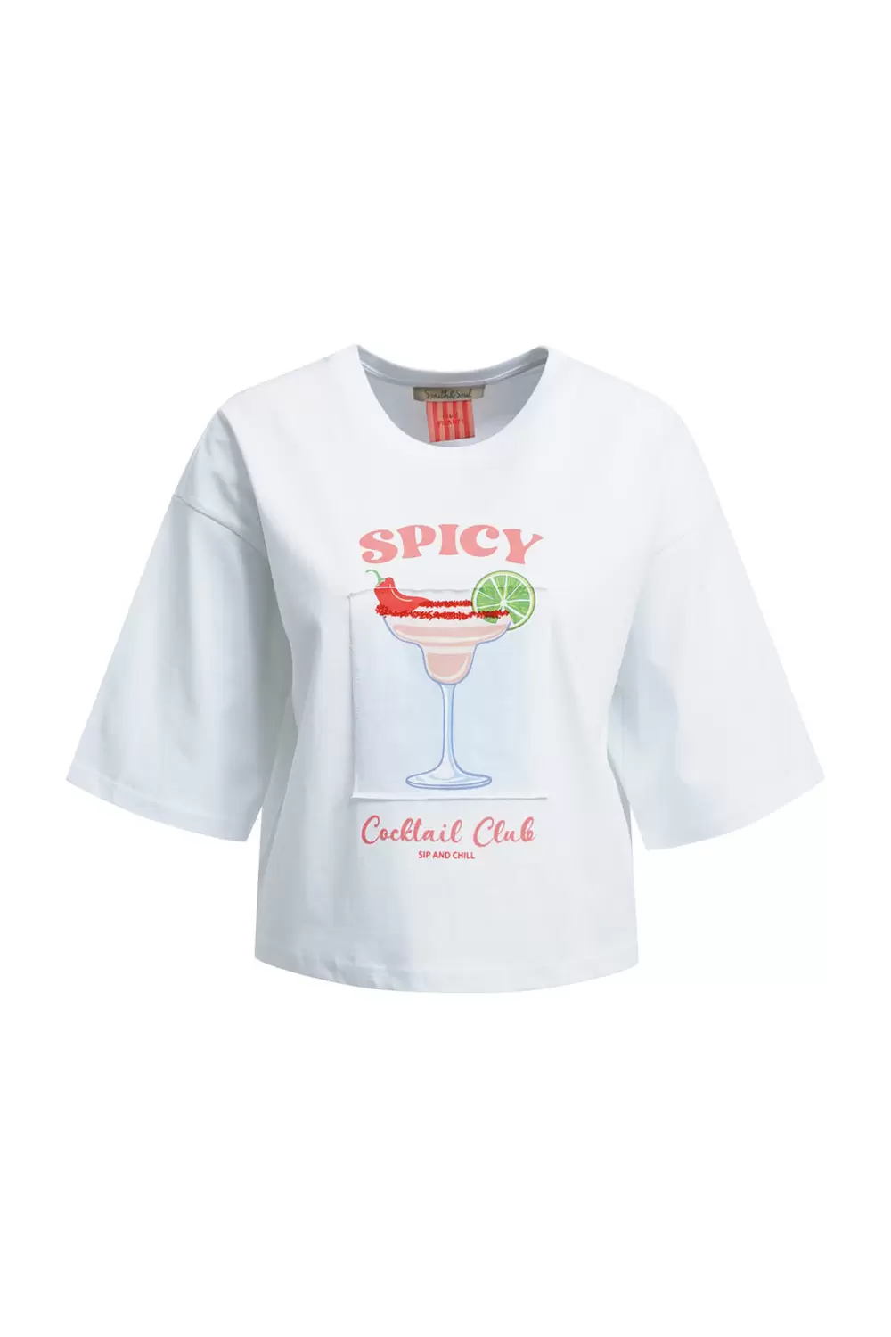BOXY CROPPED T-SHIRT PRINT MIX femae