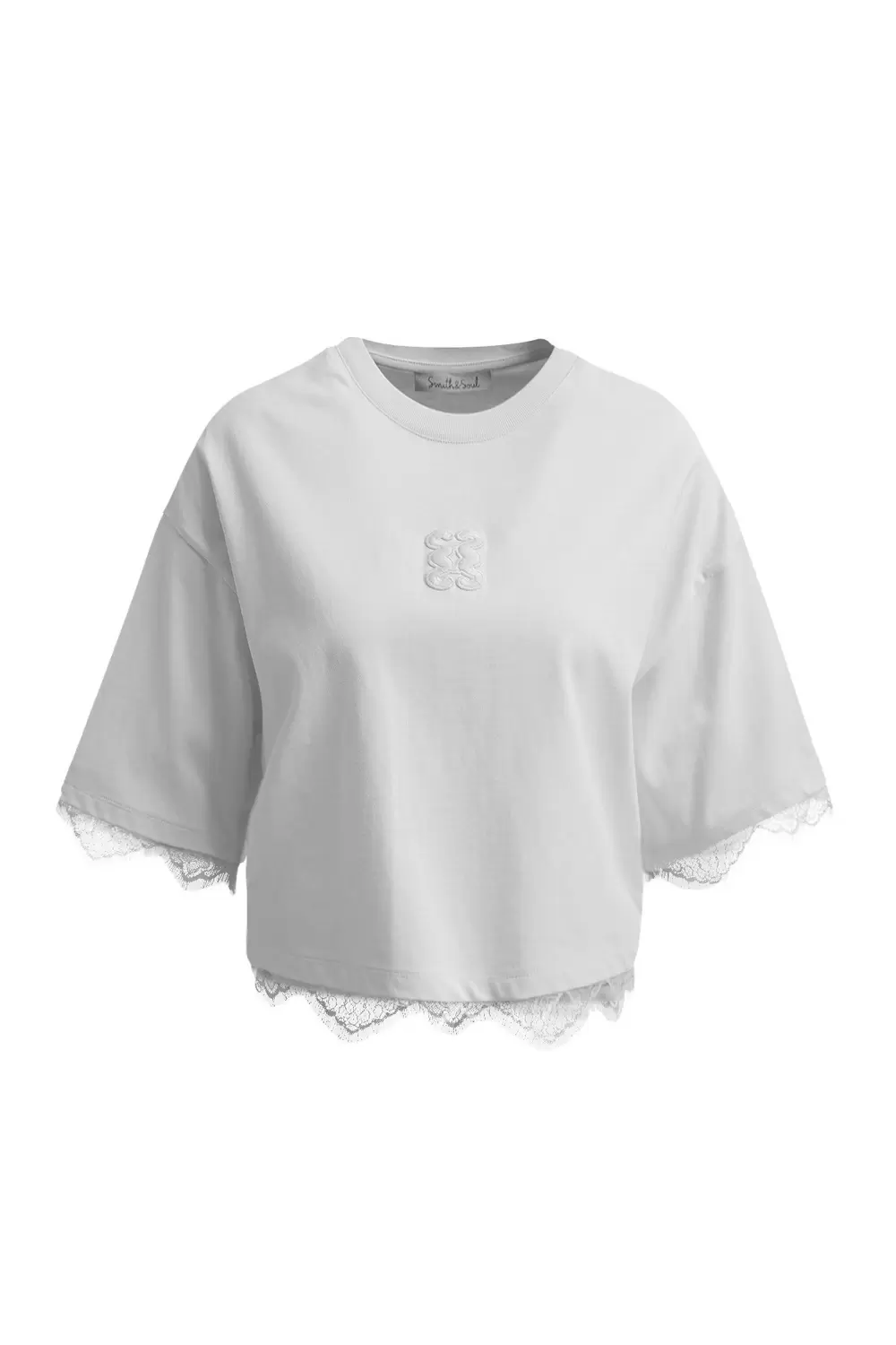 BOXY CROPPED T-SHIRT LACE HE feale