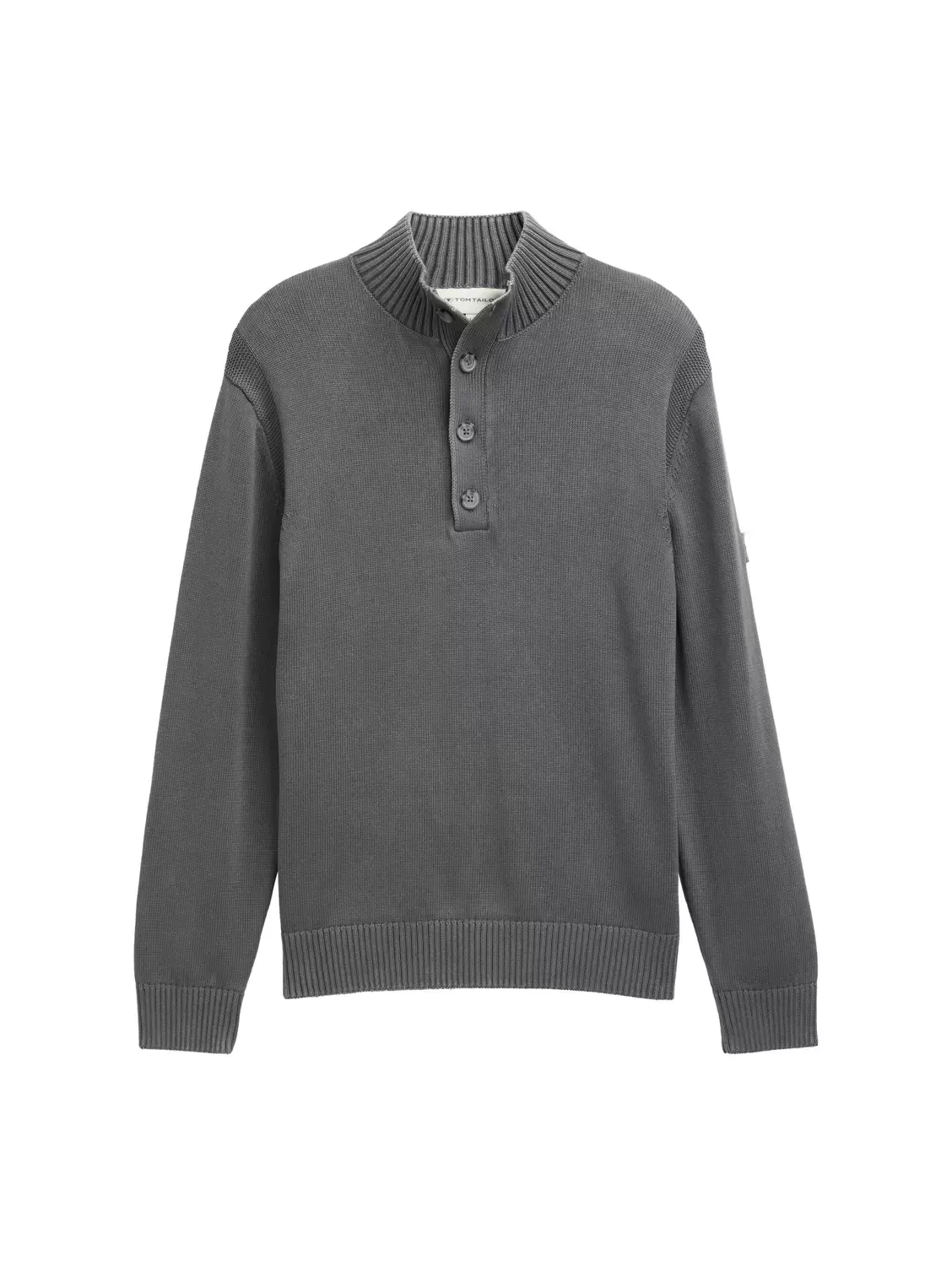 washed buttoned knit troyer