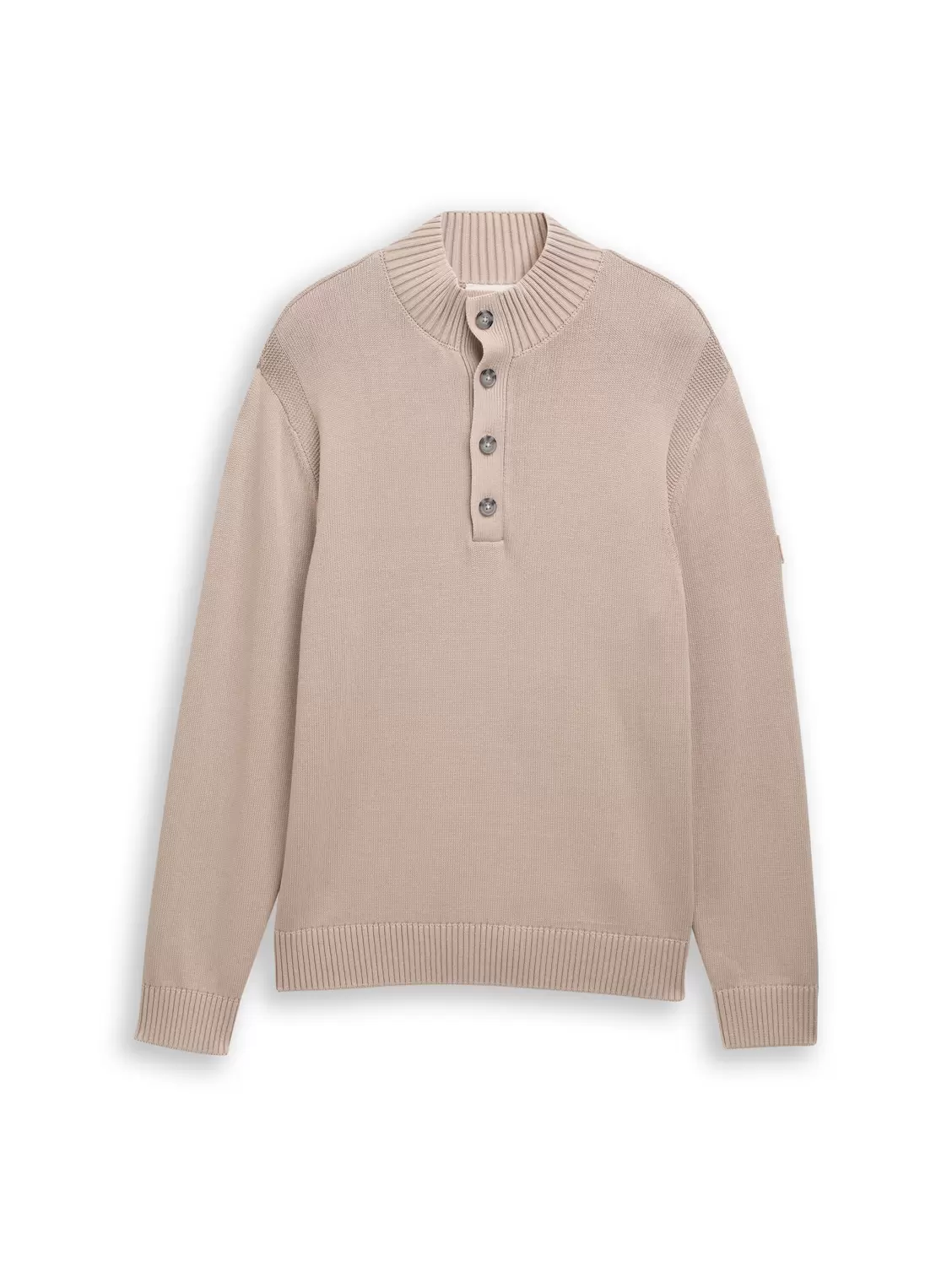 washed buttoned knit troyer