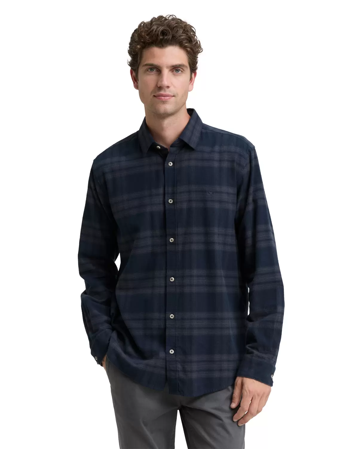 tonal check shirt