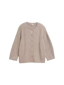 Loose Fit Cardigan mit Rippstruktur