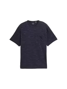 Plus Size - T-Shirt in Melange-Optik mit Brusttasche