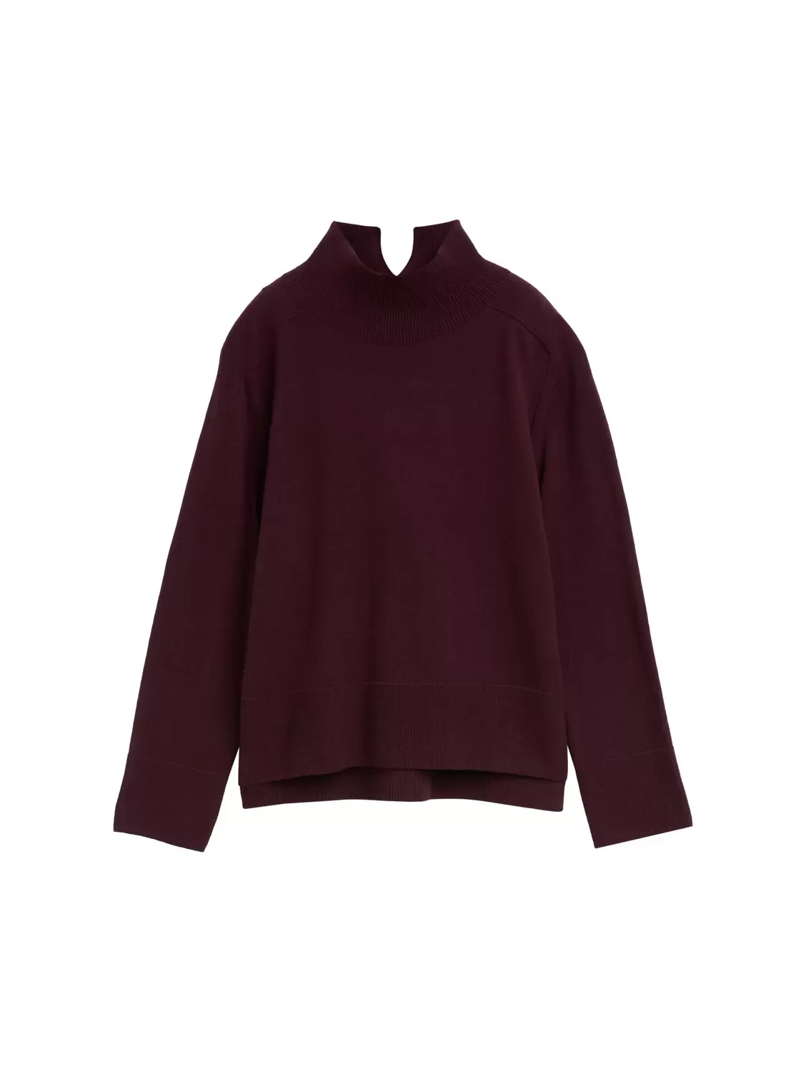 knit pullover with saddle shou