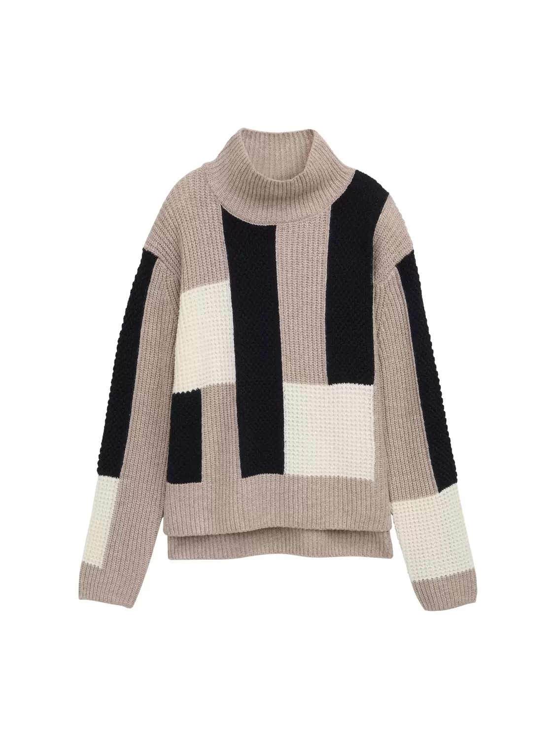 knit structured color block