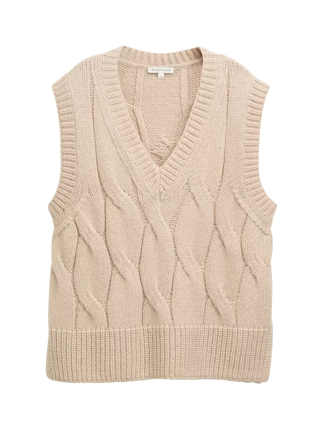 knit vest with cable structure