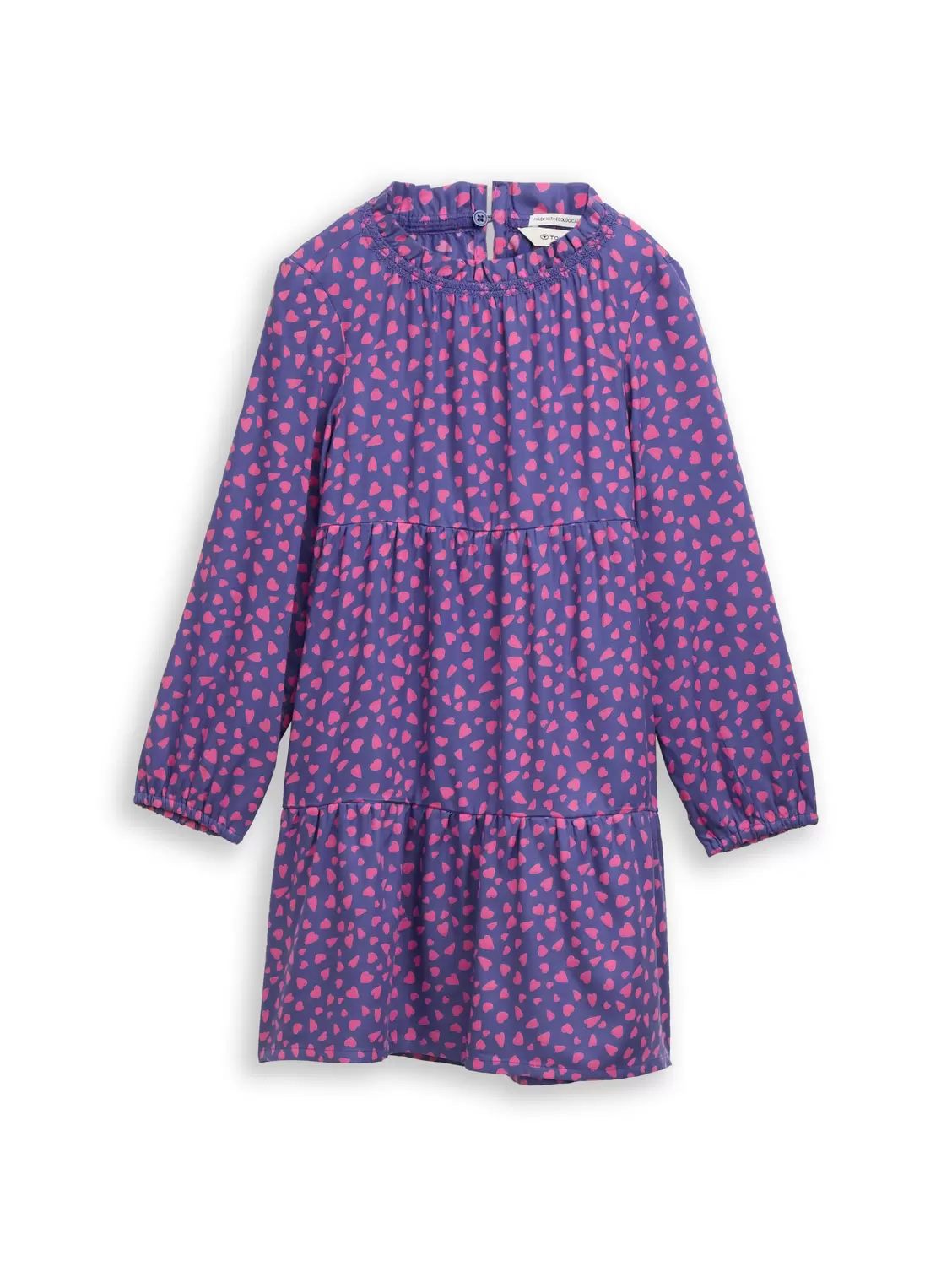 all over printed dress - 38335/dark blue pink hear