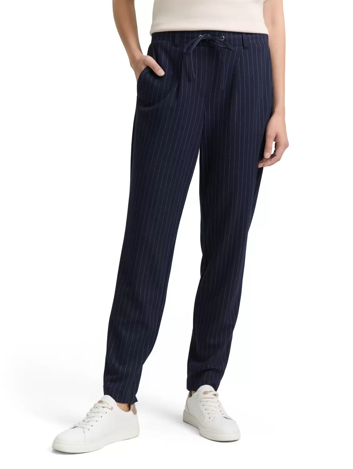 jersey loose fit pants pinstri