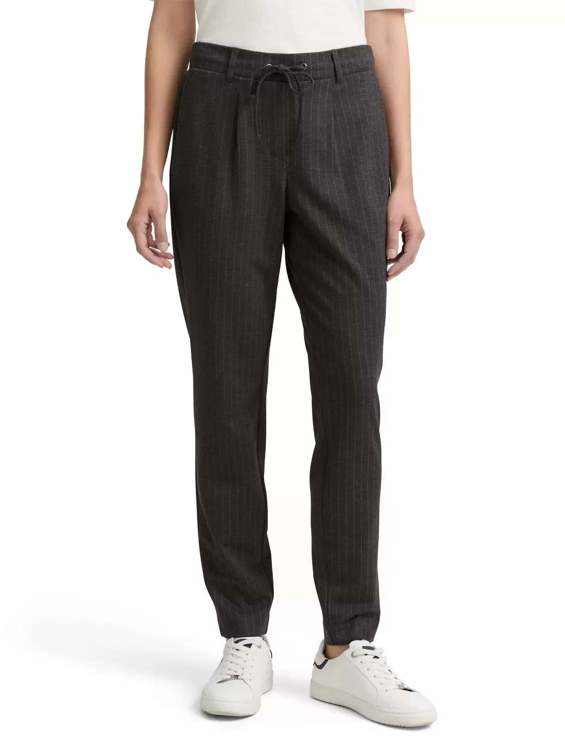 jersey loose fit pants pinstri - 38651/grey white