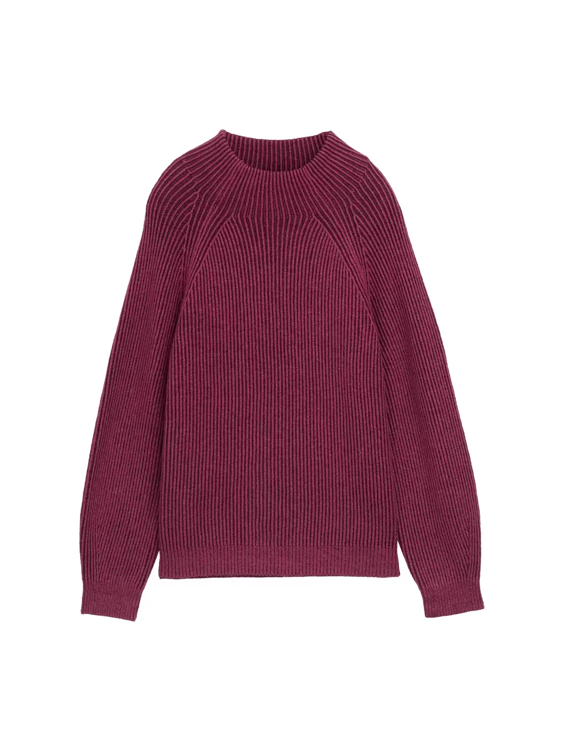 Knit plaited rib pullover