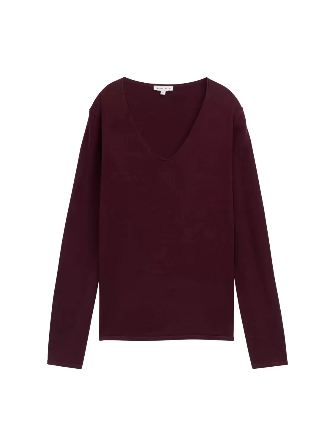 sweater basic v-neck - 16427/bordeaux red