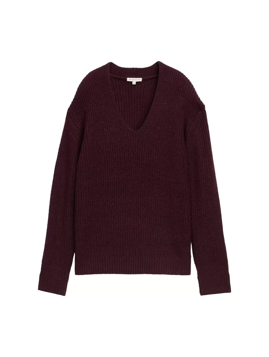 knit rib v-neck pullover