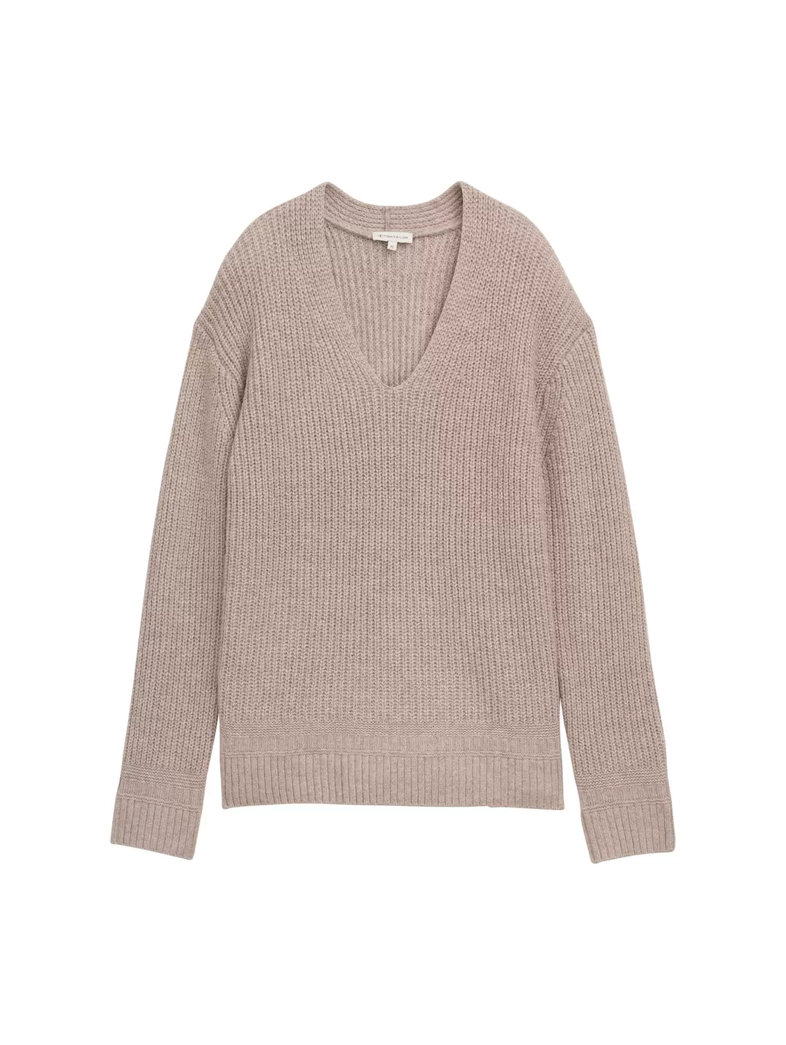 knit rib v-neck pullover