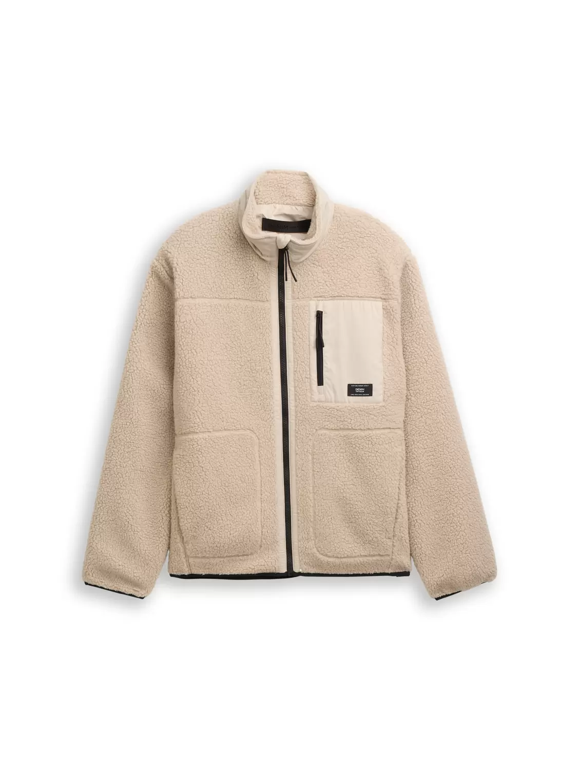 texture mix teddy jacket